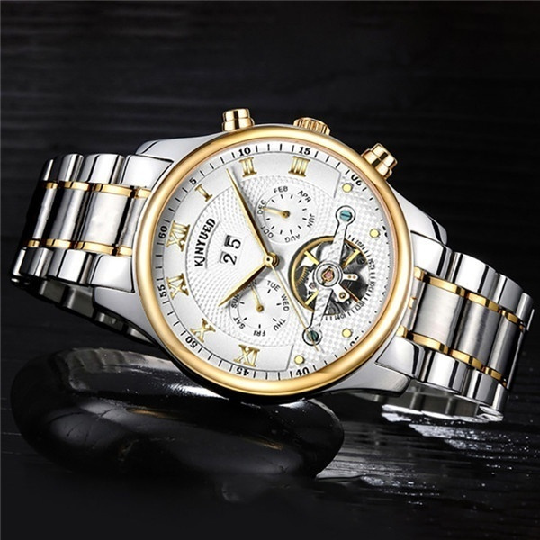 Kinyued Orologi da uomo Oro Automatico Scheletro Della Vigilancia Degli  Uomini Desde Polso superior de la marca del reloj de los hombres di Lusso |  Wish