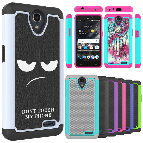 For ZTE Overture 3 Case ZTE Prelude Plus 4G LTE Case ZTE Maven 3 Case Shock Absorption Hybrid Dual Layer Armor Defender Protective Cover Phone