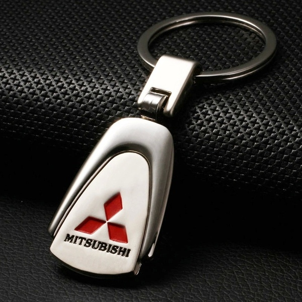Mitsubishi Chrome Metal Car Logo Keyring Key Fob Keychain Ideal Gift  Warrior 