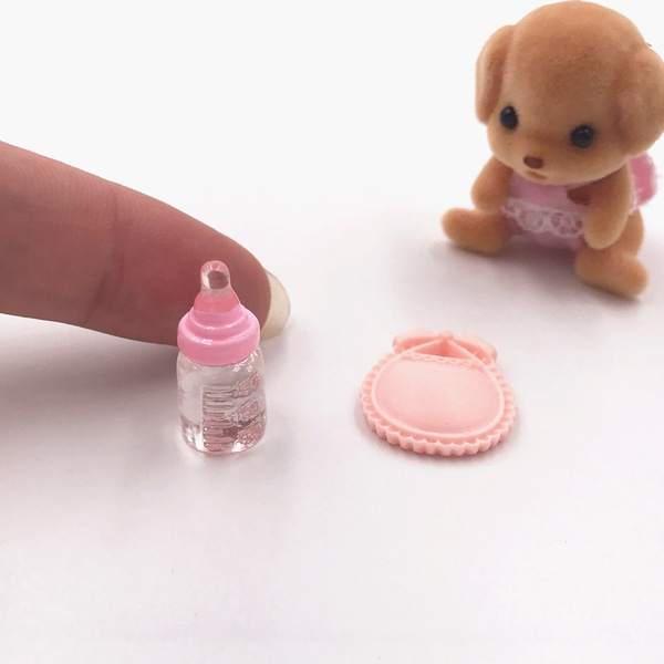 1:12 Doll House Miniature Baby Bottle Shampoo Bibs Set Nursery Accessory Gift KA 