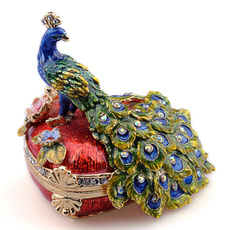 Box, Heart, Jewelry, peacock