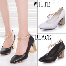 Summer, Square, Womens Shoes, Chain
