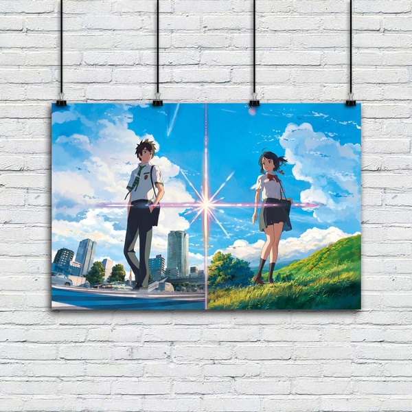 miyamizu mitsuha and tachibana taki (kimi no na wa.) drawn by