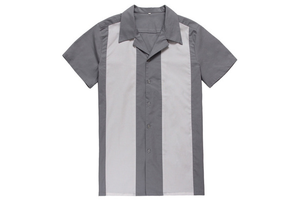 Mens Cheap Bowling Shirts Cotton Top Gray Charlie Sheen Shirts Retro Design  | Wish