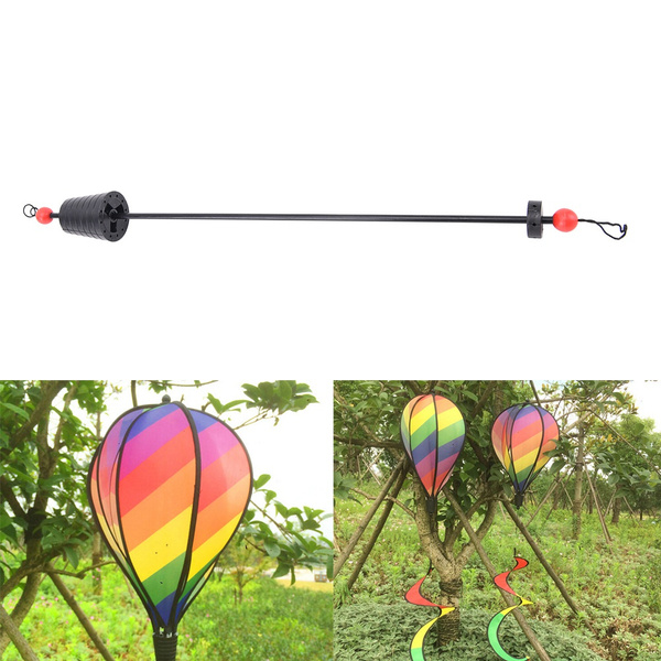 Hot Air Balloon Wind Spin Stripe Garden Yard Outdoor Decor 
