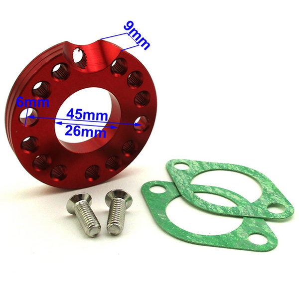 Carburetor Adapter Plate US$ 3.36 ~ US$ 4.20 - 28mm CNC Carb Carburetor Inlet Manifold Adjuster Flange Spinner Plate Adaptor For 90cc 110cc 125cc 140cc 160cc ATV Quad 4 Wheel Pit Dirt - Foto 2