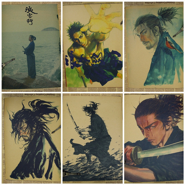 cartoonposter, takehikoinoue, vintageposter, Samurai