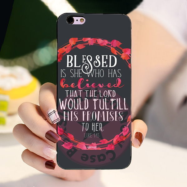 Bible Verse Phone Case Design Luke 1 45 Bible Quotes about Love Hard Plastics Case Cover for Iphone Samsung and So on Brand