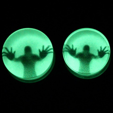 2pcs/lot Glow In The Dark Acrylic Ear Plugs Tunnels Gauge Earring Punk Unisex Ear Expander Fashion Body Jewelry