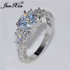 Junxin 5.80/ct Lab Diamond White Sapphire Wedding Ring Silvery Jewelry Size 4-12