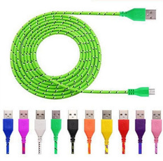 1M 2M 3M 3ft Colorful Mobile Phone Cables Mini Micro Usb Cable Durable Braided Charger For Android Smartphone Micro USB Cable