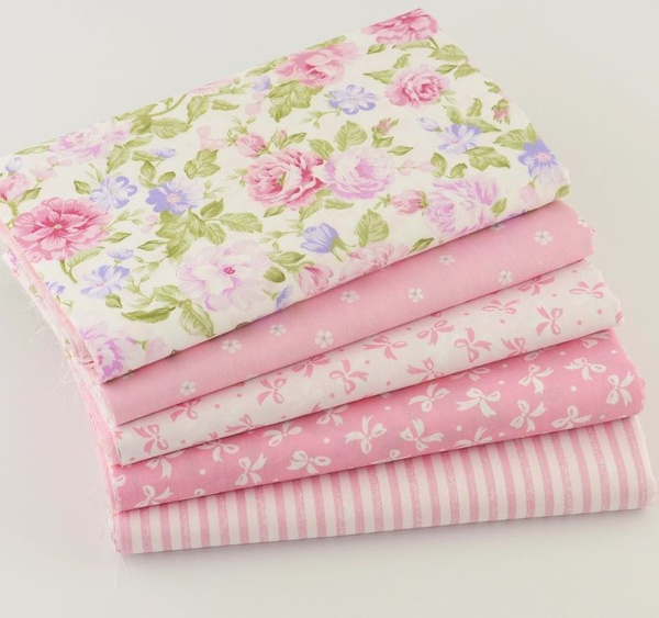 100% cotton 5 pieces/set twill printing fabric fashio 5 kinds ...