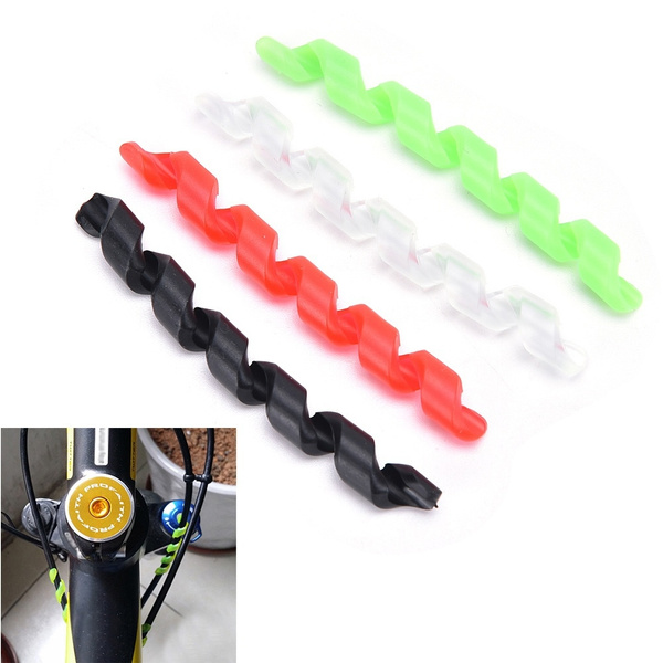4 TRLREQ Bicycle Cable Frame Protectors Rubber Anti Rub Scratch Protection Black 