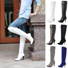 Knee High Boots, Plus Size, Leather Boots, Womens Shoes