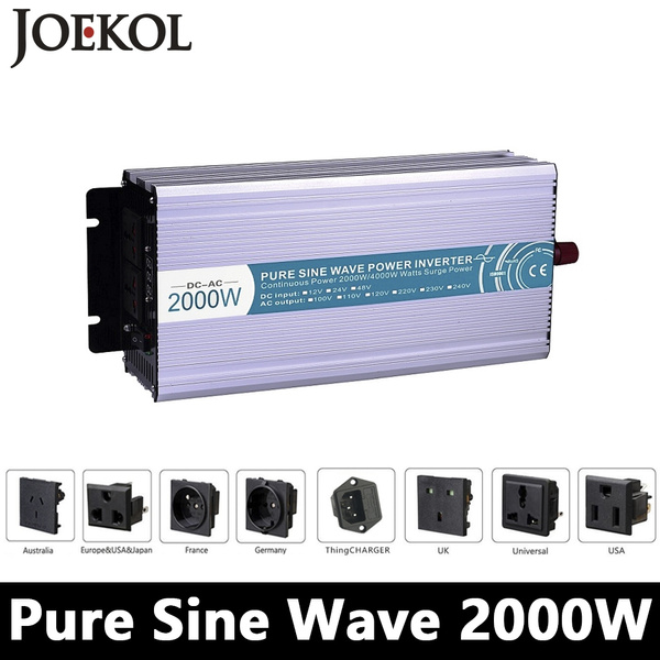 2000W pure sine power inverter DC 12V 24V 48V to AC 110V 220V 