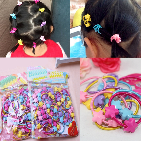 50pcs/Pack Cute Children Elastic Hair Bands Kids Hair Ties Baby Rubber Band  Headdress Baby Girls Hair Accessories | Wish