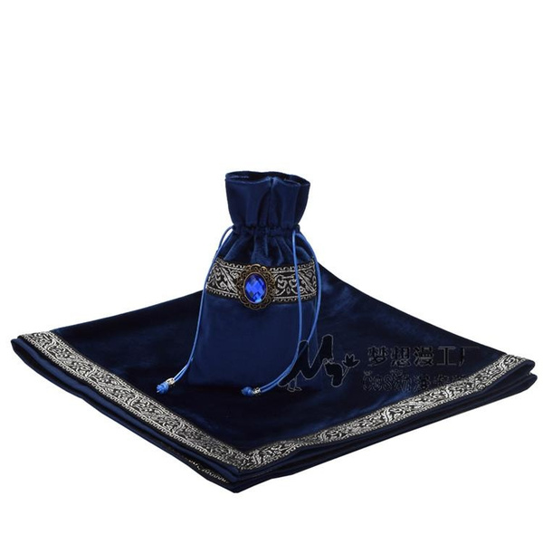 Tarjetas Altar Tarot Mantel Con adivinación Bolsa Wicca Mantel cuadrado-Blue 