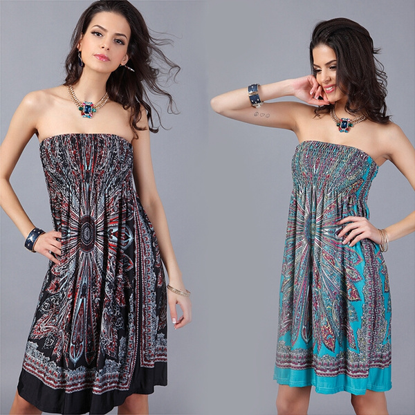 strapless beach dresses