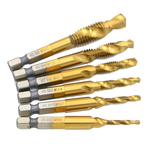 Tameco 6pcs Titanium M2 Hex Shank Hand Tap HSS Screw Spiral Point Thread Metric Plug Drill Bits M3 M4 M5 M6 M8 M10 fit Metal Steel Tameco 6pcs Titanium M2 Hex Shank Hand Tap HSS Screw Spiral Point Thread Metric Plug Drill Bits M3 M4 M5 M6 M8 M10 fit Metal Steel