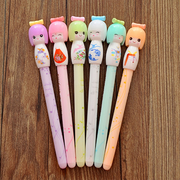 Details about   X4 Kimono Japanese Girl Doll Gel Pen Ballpoint Pen Writing Signing Stationery 