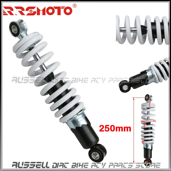 Amortisseur Moto 250mm - Pour Dirt Bike 50cc à 110cc, Quad, Scooters - Ressort Réglable 5 Positions - Alliage Aluminium CNC - Kit De 2 Pièces - 10