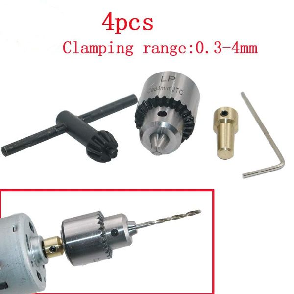 Electric Drill Grinding Mini Drill Chuck JT0 0.3-4mm  W/ 3.17mm Shaft Connecting 