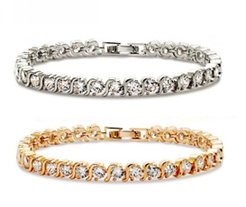 White Gold, Crystal Bracelet, Sliver bracelet, Jewelry