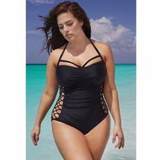 Plus Size, Hollow-out, oversizedswimsuit, onepiece