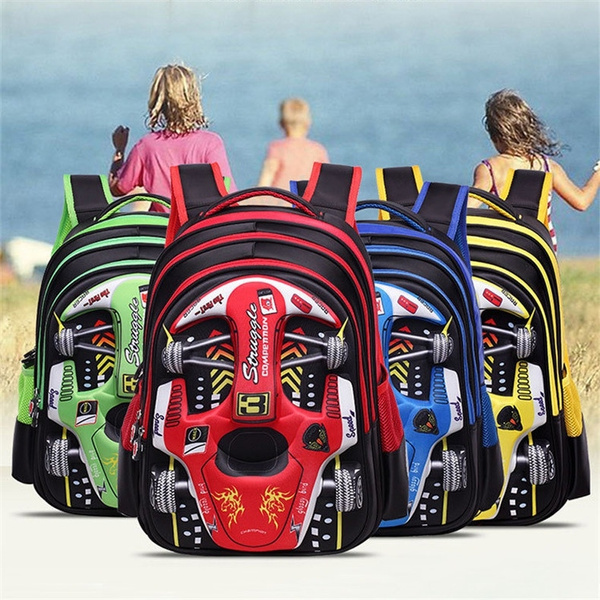 3D Water-resistant Boys Backpack Cute Car Cartoon School Book Bag | Wish