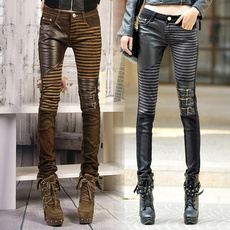 Fashion PU leather Jeans For Women Fashion Casual Pants Woman Denim Trouser pencil pants