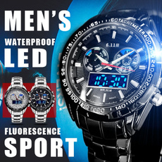 acierinoxydable, LED Watch, résistantàleau, montre homme