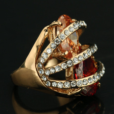 goldplated, Wedding, crystal ring, Women Ring