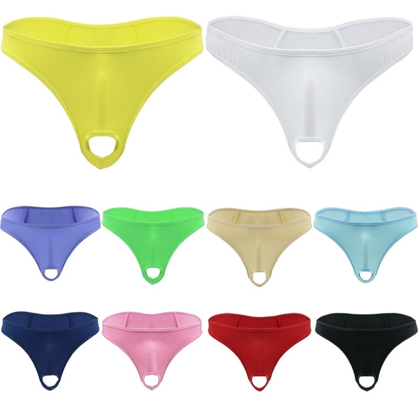Mens Lingerie Micro Thong Briefs G-string with Front Hole Underwear ...