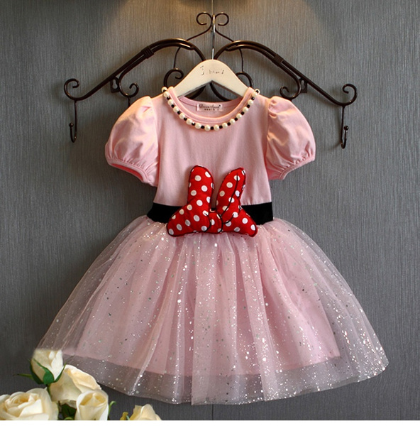 Baby Girl Clothing Minnie Dress Dots Infant Party Dresses For Girls Cartoon  Mickey Mouse Costume Girls 1 Year Birthday Outfit | Wish
