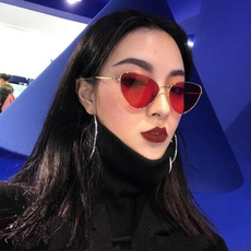 Cat new fashion Eye Women Sunglasses Tinted Color Lens Vintage Shaped Sun Glasses Women Eyewear 70s Luxe luxury Red Female Sunglasses