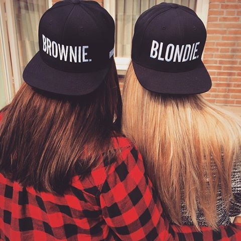 BLONDIE BROWNIE Snapback Hat Black Cap Women Couple Baseball Cap