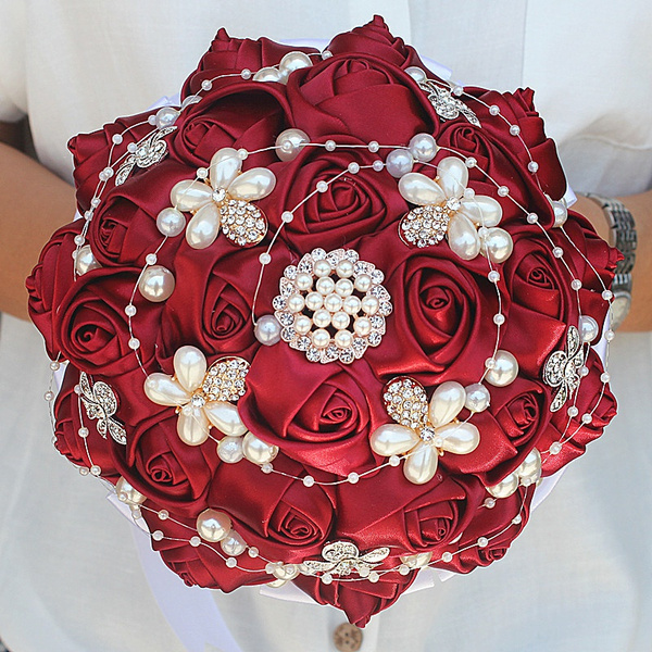 Bouquet en rouge et blanc demoiselle d'honneur
