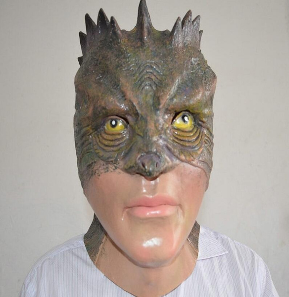 Deluxe vert gecko masque latex lizard GHECKO fancy dress costume animal zoo pet 