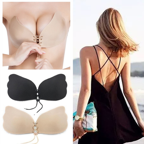 Strapless Bra Backless Bra Invisible Stick Gel Silicone Push Up