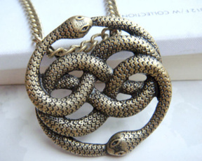bronzeouroboro, Jewelry, jewelrynecklacespendant, snakesincircle