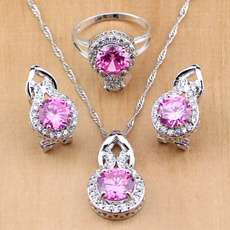 pink, cute, Jewelry, 925 silver earrings