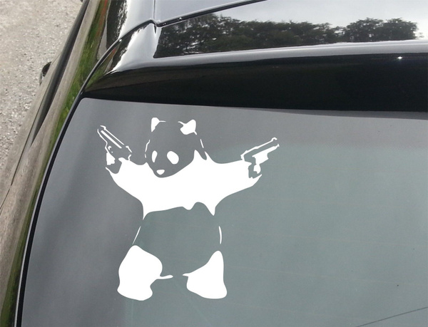VW Funny Small Banksy Panda Guns Sticker Decal DUB EURO 4x4 Off Road 