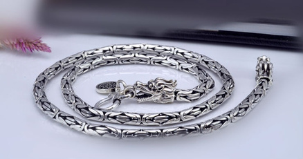 Chain Necklace, thaisilverchainnecklace, solidsilverjewelry, thicknecklace