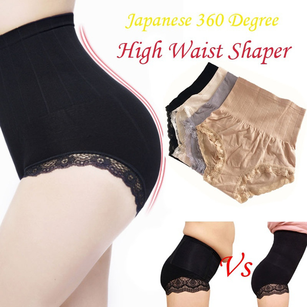 Women High Waist Slimming Shaping Panty Waist Trainer Lace Panties Butt  Lift Body Shaper Underwear Plus Size