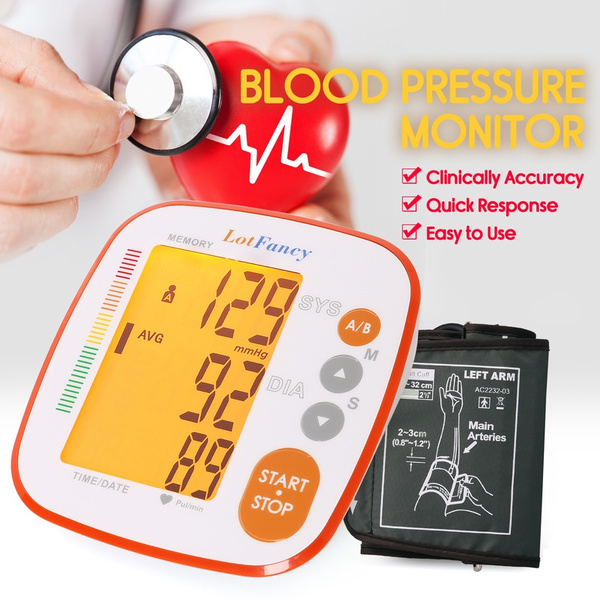 Blood Pressure Monitor with Upper Arm Cuff and AC Adapter, 2-User
