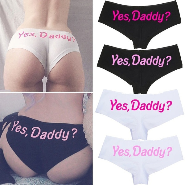 Yes, Daddy? Letter Printed Underpants Women Cute Panties Fashion