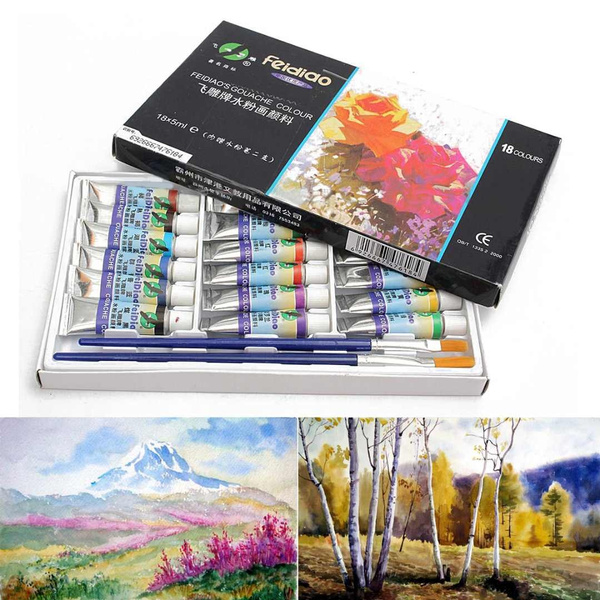 Professional 18 Colors 5ml Paint Tube Watercolor Draw Painting With 2pcs Brushes | Wish
