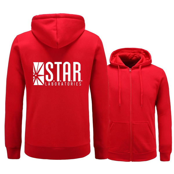 Men Flash Barry Allen Star Lab Labs Black Sweatshirt Hoodies Zipper Hooded Jacket Male Clothes Hoodies Wish