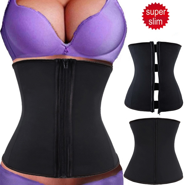 US Warehouse Sexy Women Corset Body Shaper Latex Rubber Waist