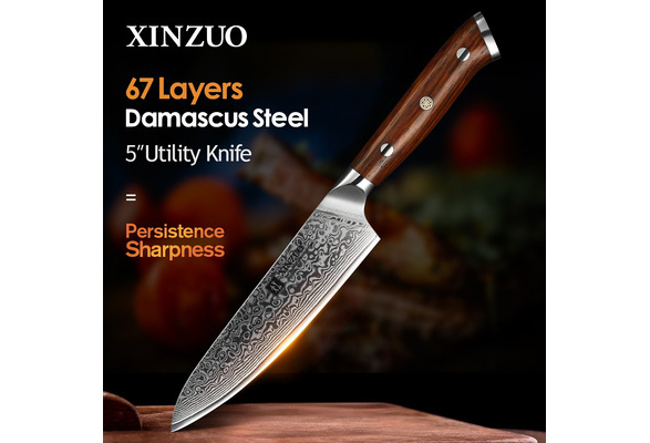 XINZUO 5 Utility Knife 67 Layers VG10 Damascus Stainless Steel